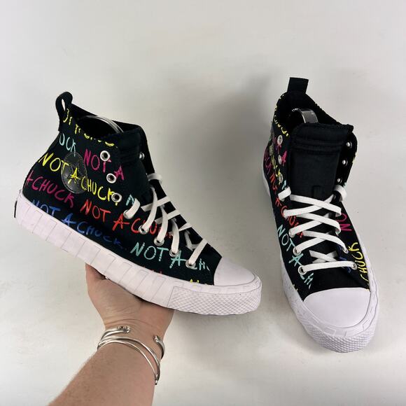 Converse untitled hi not a Chuck mens size 10.5 multi rainbow athletic shoes NEW - Picture 1 of 11